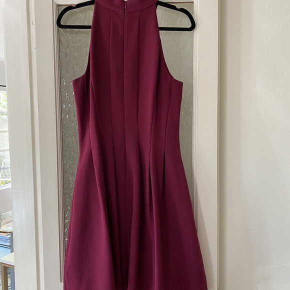 Vince Camuto Women's Bow-Neck Fit & Flare Dress (dark cherry/maroon)(size 12) - Picture 4 of 7